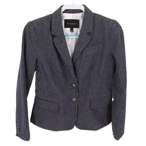 Banana‎ Republic Pinstripe Blazer Jacket Womens Size 4 Blue Career Professional